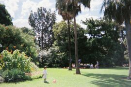 Grooming techniques include seeking a child who is lonely, separated, or otherwise needy like this child separed from the party in the park. She is alone and more likely considered an easier target.